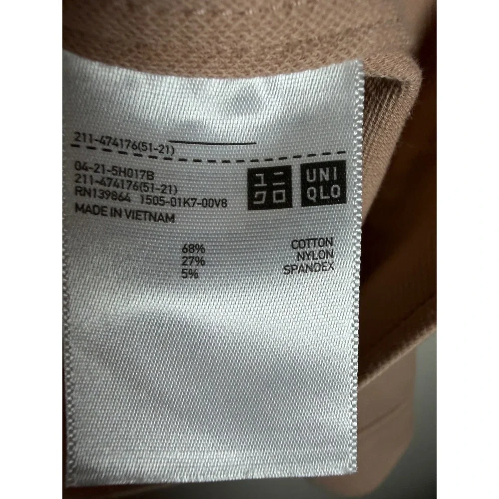 Uniqlo Jersey Relaxed Jacket Tan Beige Button Front Utility Chore Coat 474176 M - Picture 4 of 7
